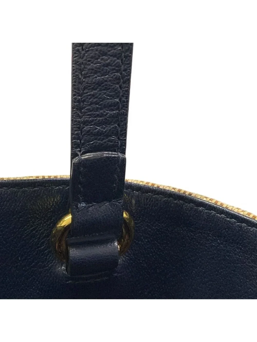 Gucci Tote Bag Horsebit Beige Dark Navy Leather
